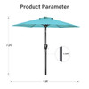 Simple Deluxe 7.5ft Patio Umbrella Outdoor Table Market Yard Umbrella -Turquoise