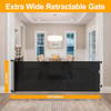 WOMHOM 100 Inch Extra Wide Retractable Gate for Large Openings & Stairs Black New