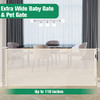 KISKIZ 110" Extra Wide Retractable Baby Gate, Doorways, SH20.007-110, Beige New