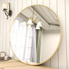 BEAUTYPEAK 24 INCH ROUND MIRROR, GOLD METAL FRAME CIRCLE MIRROR - GOLD