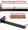 ISOKER 10" SHELF BRACKETS, 12 PACK FLOATING, 1/5” THICK, WALL DECOR - BLACK