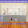 42" TALL X 120" WIDE RETRACTABLE BABY GATES DOG GATE KEEPS PETS - GRAY New