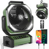 CMYFATO CAMPING FAN WITH LED LANTERN 20000MAH RECHARGEABLE BATTERY FAN GREEN