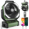 CMYFATO CAMPING FAN WITH LED LANTERN 20000MAH RECHARGEABLE BATTERY FAN GREEN