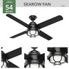 HUNTER SEAROW OUTDOOR WITH LED LIGHT 54 INCH CC55086-A - MATTE BLACK