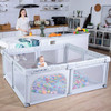 ANGELBLISS BABY PLAYPEN WITH STAR PRINT 50"X50" - GRAY