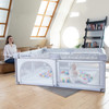 ANGELBLISS BABY PLAYPEN WITH STAR PRINT 50"X50" - GRAY