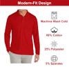 GALAXY BY HARVIC LONG SLEEVE MEN'S PIQUE POLO SHIRT SIZE MEN L RED New