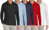 GALAXY BY HARVIC LONG SLEEVE MEN'S PIQUE POLO SHIRT SIZE MEN L RED New