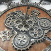 DORBOKER 27" Large Real Moving Gears Wall Clock Toughened Glass Cover - Brown