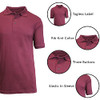 GALAXY BY HARVIC MENS POLO PIQUE SHIRT - SIZE LARGE - BURGUNDY New