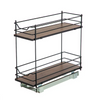 HOME ZOME LIVING PULL OUT KITCHEN CABINET ORGANIZER 2-TIER - BROWN/BLACK