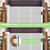 BINGGUZ REINFORCED RETRACTABLE BABY GATE WITH SUPPORT RODS - WHITE