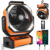 CMYFATO CAMPING FAN WITH LED LANTERN 20000MAH RECHARGEABLE BATTERY - ORANGE