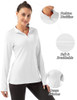 FKEEP WOMEN'S POLO SHIRTS LONG SLEEVE UPF 50+ - SIZE MEDIUM - WHITE New