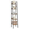 VASAGLE 5-Tier Ladder Shelf, Narrow Book Shelf, Rustic Brown and Ink Black