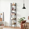 VASAGLE 5-Tier Ladder Shelf, Narrow Book Shelf, Rustic Brown and Ink Black