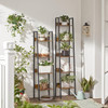 VASAGLE 5-Tier Ladder Shelf, Narrow Book Shelf, Rustic Brown and Ink Black