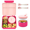 LOHASOK BENTO LUNCH BOX WITH 8OZ SOUP THERMO LEAK-PROOF LUNCH CONT - PINK LOHASOK BENTO LUNCH BOX WITH 8OZ SOUP THERMO LEAK-PROOF LUNCH CONT - PINK