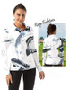 FKEEP WOMEN LONG SLEEVE POLO SHIRT GOLF SPORT TOP ATHLETIC, SIZE M - INK WASH New
