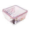 LEXIHOME SQUARE MEAL PREP CONTAINER RED LID - OVEN-SAFE GLASS FOOD STORAGE