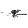 PARROT UNCLE F6386-PU RUSTIC LOW PROFILE CEILING FAN CHANDELIER LIGHT - BLACK