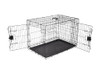 AMAZON BASICS DURABLE FOLDABLE METAL WIRE DOG CRATE TREY DOUBLE DOOR 36" CRATE