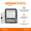 AMAZON BASICS DURABLE FOLDABLE METAL WIRE DOG CRATE TREY DOUBLE DOOR 36" CRATE