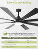 VACZON 72 IN. INDOOR INTEGRATED LED MATTE BLACK 6-SPEED CEILING FAN VZA01A115BK