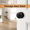 Probrico Black Ball Door Knob Passage Function Hallway Closet Storeroom 1 Pack