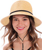 88-BB005 SIMPLICITY Women's UPF 50+ Wide Brim Braided Straw Sun Hat