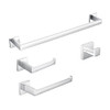 BAGNOLUX Bathroom Hardware Set 4 Pieces SUS304 Stainless Steel - Polished Chrome