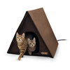 K&H Pet Products A-Frame Heated Outdoor Cat House 20W - Chocolate