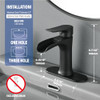 Yundoom Bathroom Sink Faucet, Waterfall Brushed Faucet BF02 - Matte Black