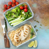 LEXIHOME LEXI HOME RECTANGULAR MEAL PREP CONTAINER WITH RED LID 51.25 - CLEAR