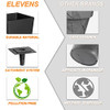 ELEVENS OUTDOOR LARGER FLOWER POTS TAPER GARDEN V-SHAPE TALL 28"（2 PACKS）BLACK