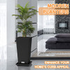 ELEVENS OUTDOOR LARGER FLOWER POTS TAPER GARDEN V-SHAPE TALL 28"（2 PACKS）BLACK