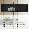 UNI-GREEN LARGE RECTANGLE SHOWER NICHE 14"x50"(INSIDE 12" x 48") - BLACK