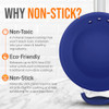 NUTRICHEF 14" FRY PAN WITH LID - EXTRA LARGE SKILLET NONSTICK - WHITE/BLUE New