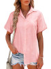 HOTOUCH BUTTON DOWN SHIRT WOMEN COTTON MAKAHLA BLOUSES V NECK MISTY ROSE XL New