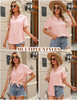 HOTOUCH BUTTON DOWN SHIRT WOMEN COTTON MAKAHLA BLOUSES V NECK MISTY ROSE XL New