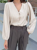 Women’s Casual Blouses V Neck Lantern Sleeve Blouse Work T Shirts ST1778 - M New