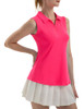 FKEEP Women's Sleeveless Polo Golf Tennis Shirt Tank V-Neck Collars Medium Neon New