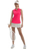 FKEEP Women's Sleeveless Polo Golf Tennis Shirt Tank V-Neck Collars Medium Neon New