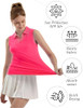FKEEP Women's Sleeveless Polo Golf Tennis Shirt Tank V-Neck Collars Medium Neon New