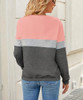 FKEEP WOMENS CREW NECK SWEATSHIRT H2280 PINK/DARK GRAY SIZE L New