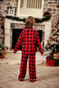 Arshiner Pajamas Set for Girls Plaid Long Sleeve Lounge Set Button Down Pj Sets New