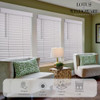 LOTUS & WINDOWARE CORDLESS, 2 INCH FAUX WOOD BLIND, 31" X 60" - BRIGHT WHITE