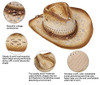 Livingston Men & Women's Woven Straw Cowboy Hat w/Hat Band; OS (Bead Brown)