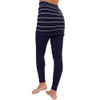 Angelina Cotton Comfort High Waisted Leggings with Mini Skirt Navy/Gray L/XL New